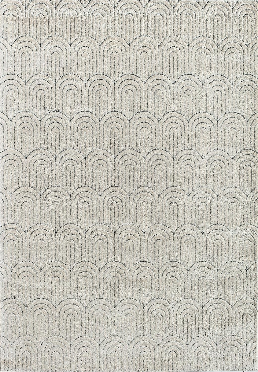 Sandstone Geometric 6' x 9' Stain-Resistant Synthetic Area Rug