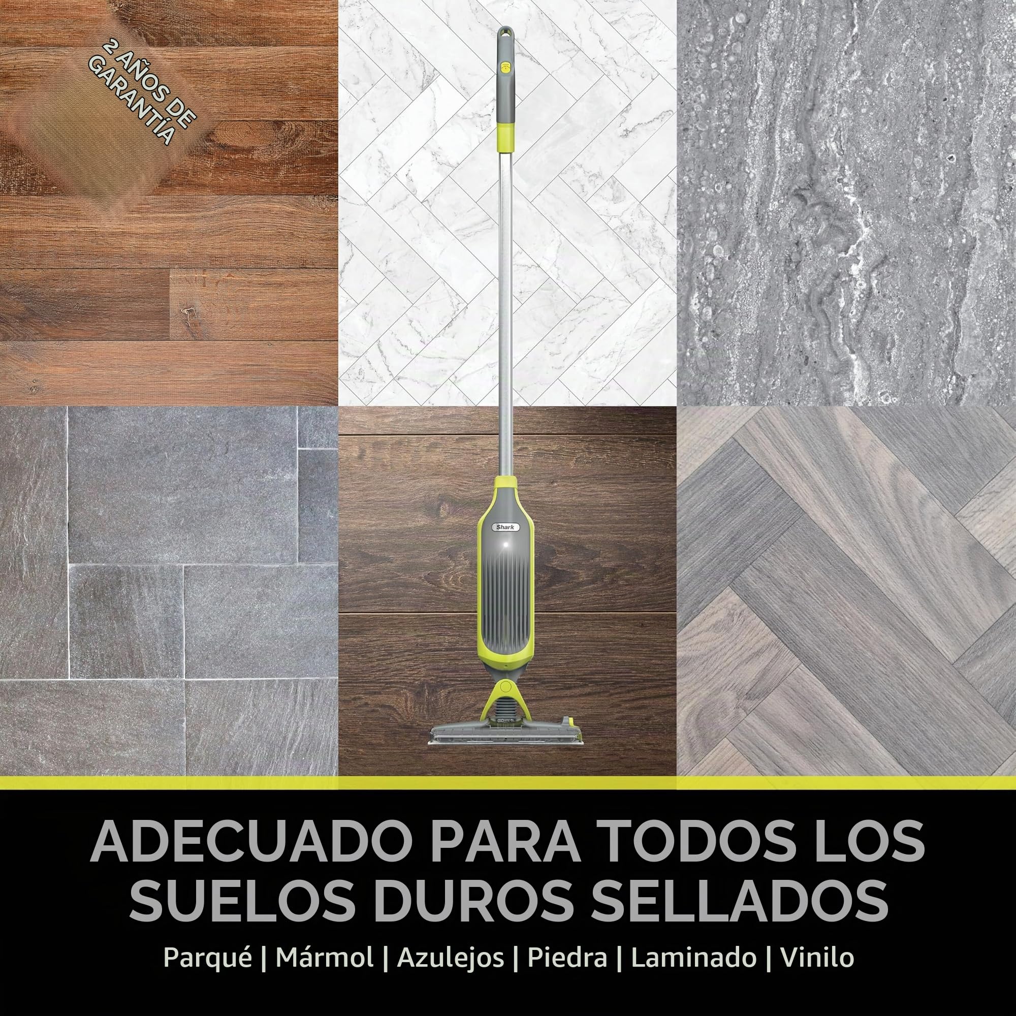Shark VacMop 2 en 1, Aspiradora y Mopa sin Cable con Spray, Gris Antracita | Para Suelos Duros, 4 Almohadillas Desechables, Solución de Limpieza de 355 Ml, Ligera 1,5 Kg, sin Mantenimiento, VM200EU