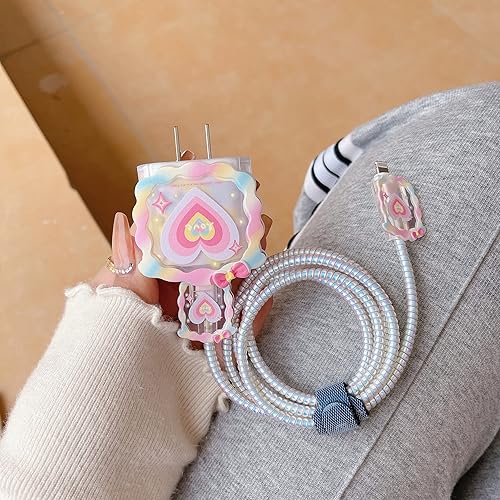 Miniatura 7 de Bonito protector de cable de bricolaje, compatible con iPhone 20 W, adaptador de corriente USB-C y cable Lightning