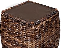 Vista 5 de BIRDROCK HOME Taburete de acento de junco marino Hecho de junco marino tejido a mano Taburete de 21 pulgadas