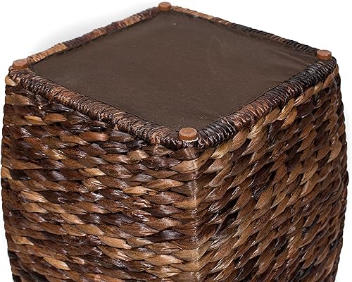 Vista 5 de BIRDROCK HOME Taburete de acento de junco marino Hecho de junco marino tejido a mano Taburete de 21 pulgadas