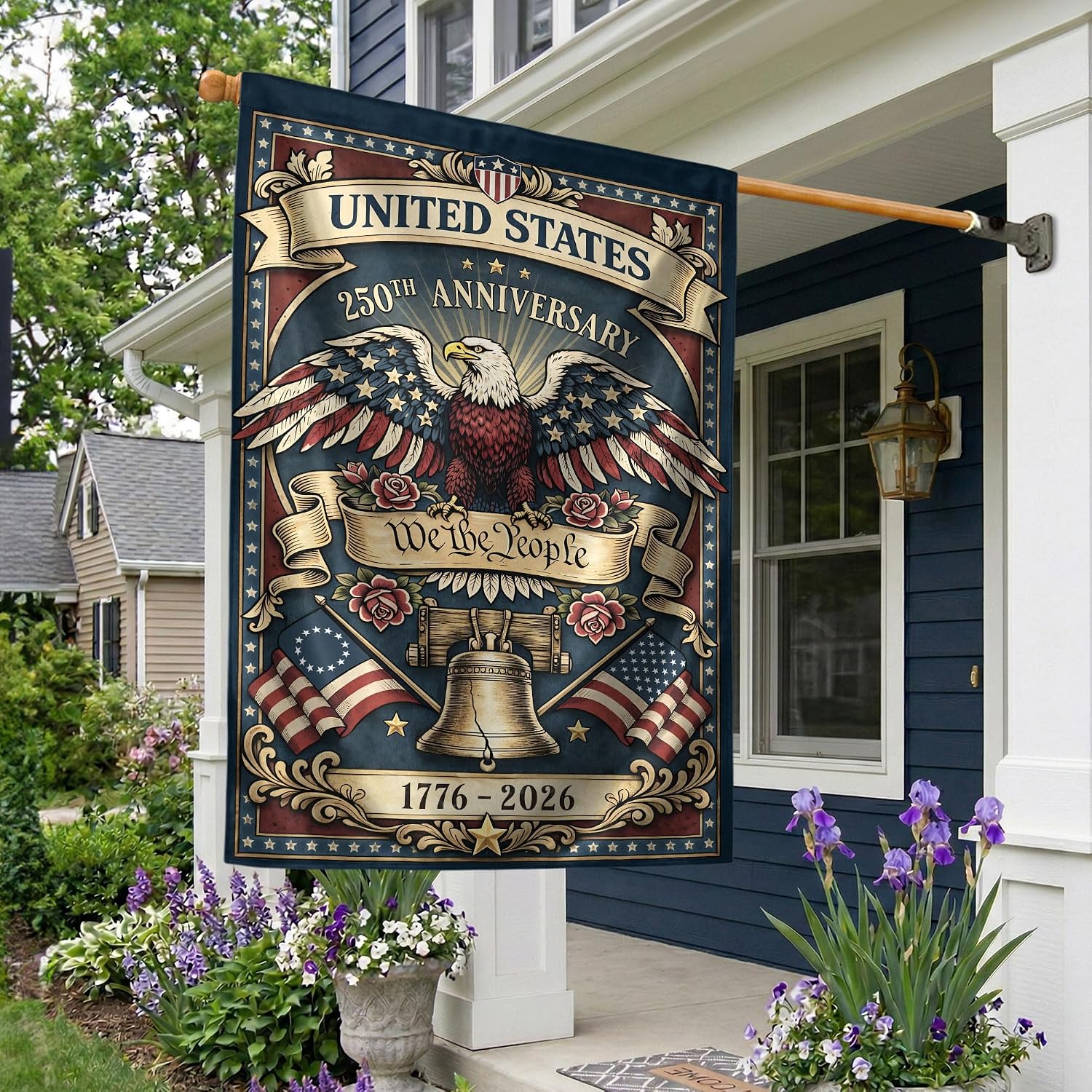 250 Anniversary Usa Flag, 1776-2026 Commemorative, Garden Flags For Outside, 250th Anniversary Patriotic Design, American Flag With Eagle, Front And Back Print 5 (30x40)