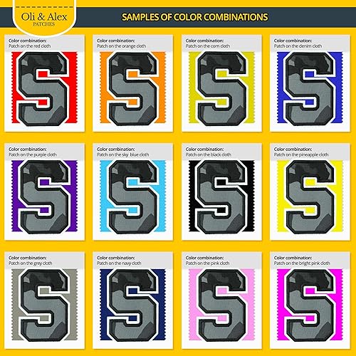 Miniatura 190 de Parches de letras termo-adhesivas de alta calidad – Lindas letras para ropa – Parche universitario para ropa – Letras bordadas de 4 1/2 parches