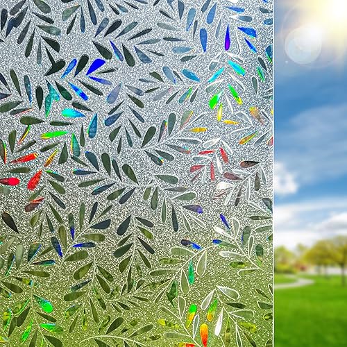 Miniatura 12 de DUOFIRE Película de privacidad para ventana, película de vidrio esmerilado natural, película de vidrio de adherencia estática, sin pegamento