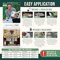 Vista 3 de Petra Max Rock Glue para paisajismo, 1 galón - Cobertura amplia y pegamento para mantillo seguro para mascotas para rocas - Bloquear
