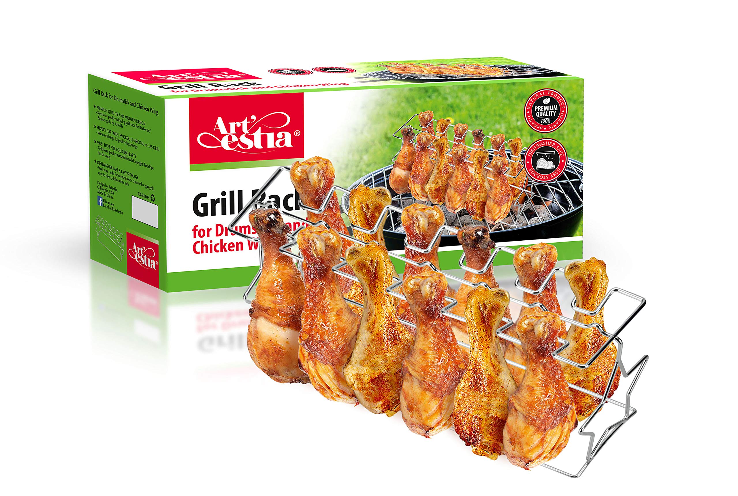 Artestia Chicken Thighs Grill Rack,Chicken Wing Rack,Steel Wire Poultry