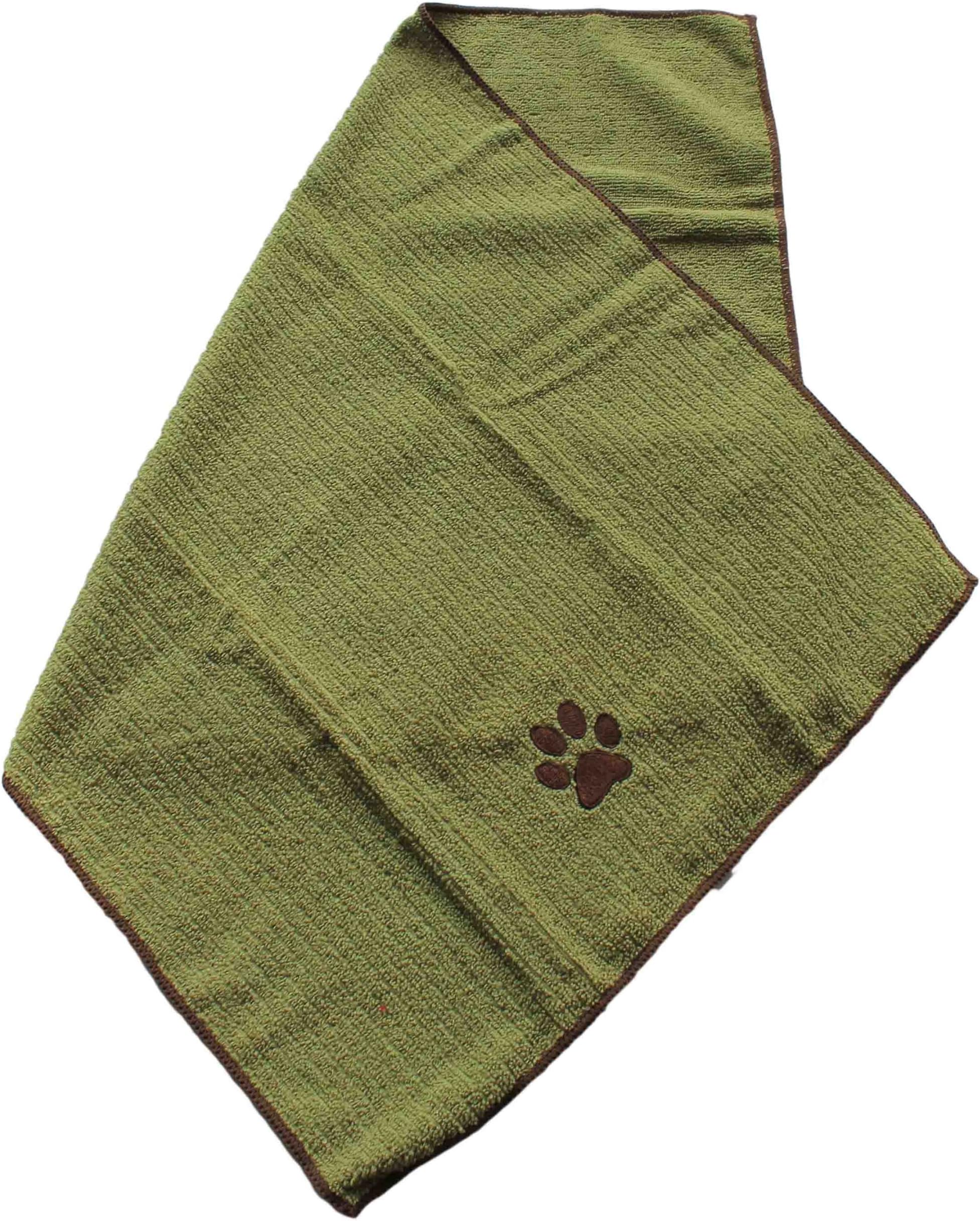 Dogs Unleashed Microfiber Dog Towel Small, Country Green