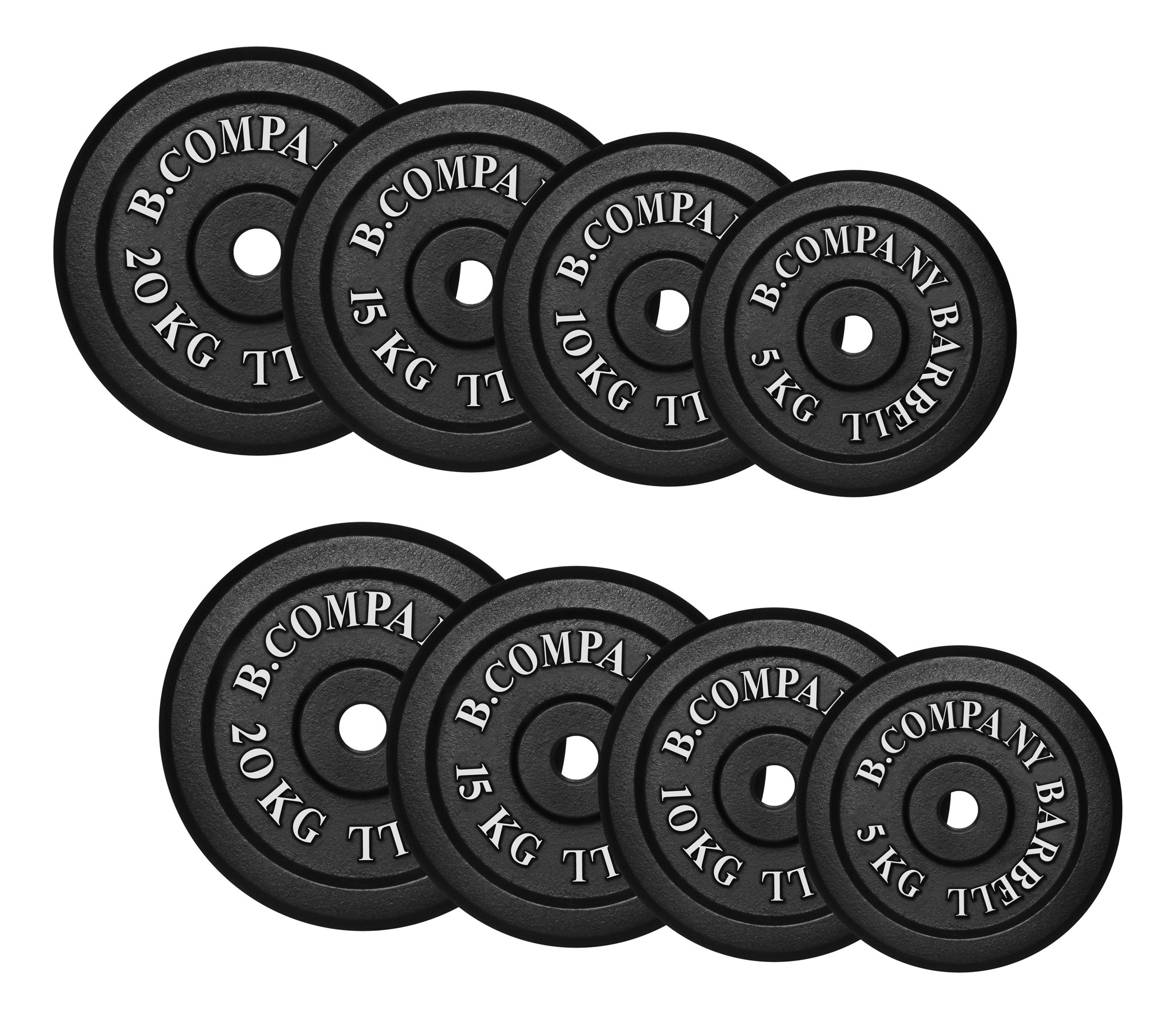 Bad Company Haltère Fonte 100 Kg – 2x5, 2x10, 2x15, 2x20 Kg – Diamètre 30/31 Mm – Noir Anthracite