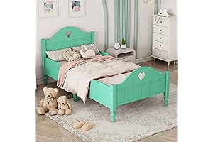 Merax Twin Size Toddler Platform Bed Frame for Boys and Girls