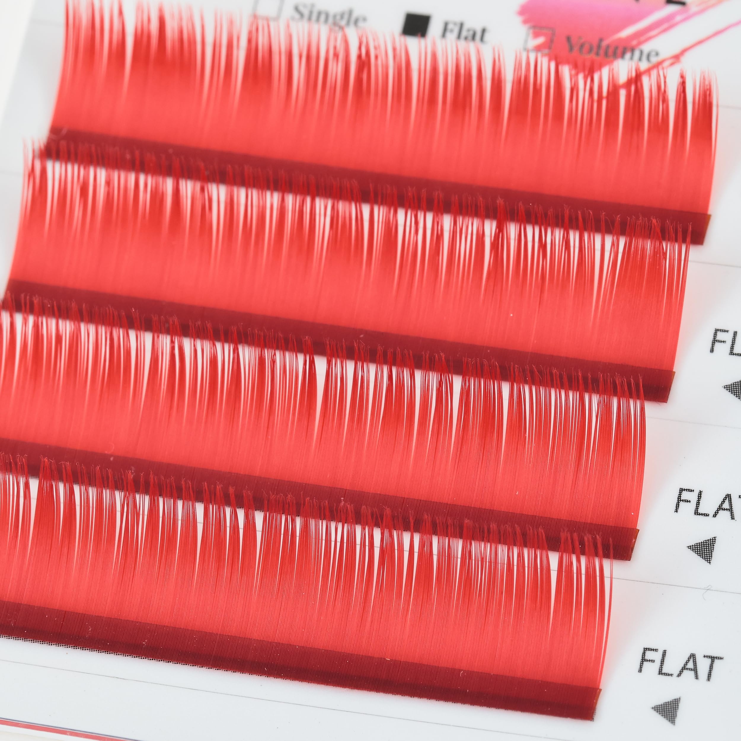 Air Sable Flat Vivid Tone Red 4 Lines J Curl0.20mmÃ—11mm