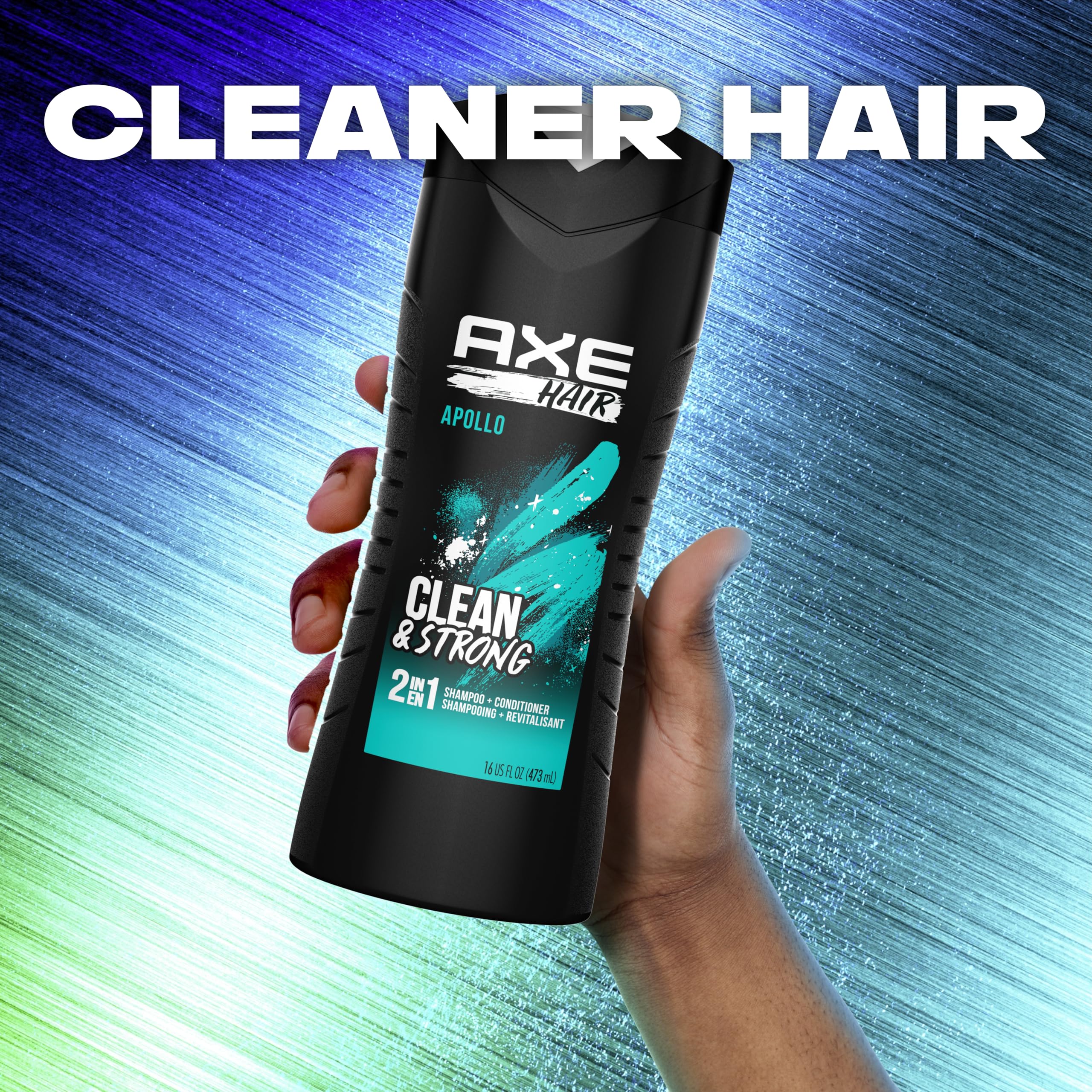 AXE Apollo Men's 2-N-1 Shampoo & Conditioner Clean & Strong, 473mL