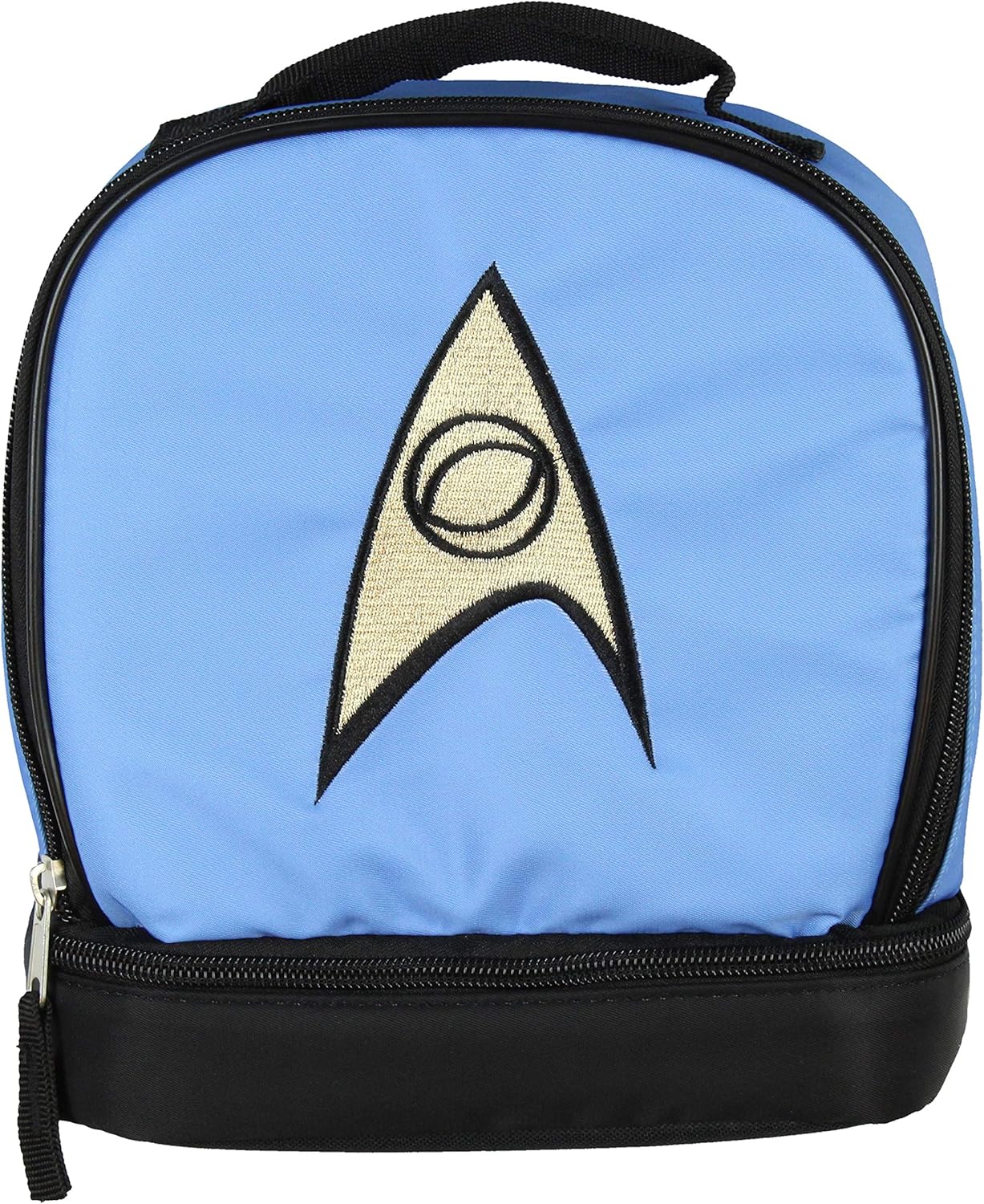 Star Trek The Original Series Spock Embroidered Science Officer Logo Dual Compartment Insulated Lunch Box Bag Tote 10"