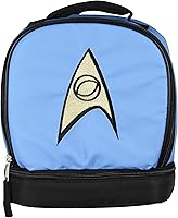 Vista 4 de Star Trek The Original Series Spock - Bolsa de almuerzo aislada con doble compartimento con logotipo de oficial científico, 10 pulgadas