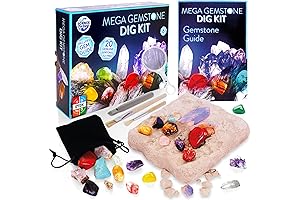 Mega Gemstone Dig Kit: Gems & Crystals Uncover 20 Real Gemstones!