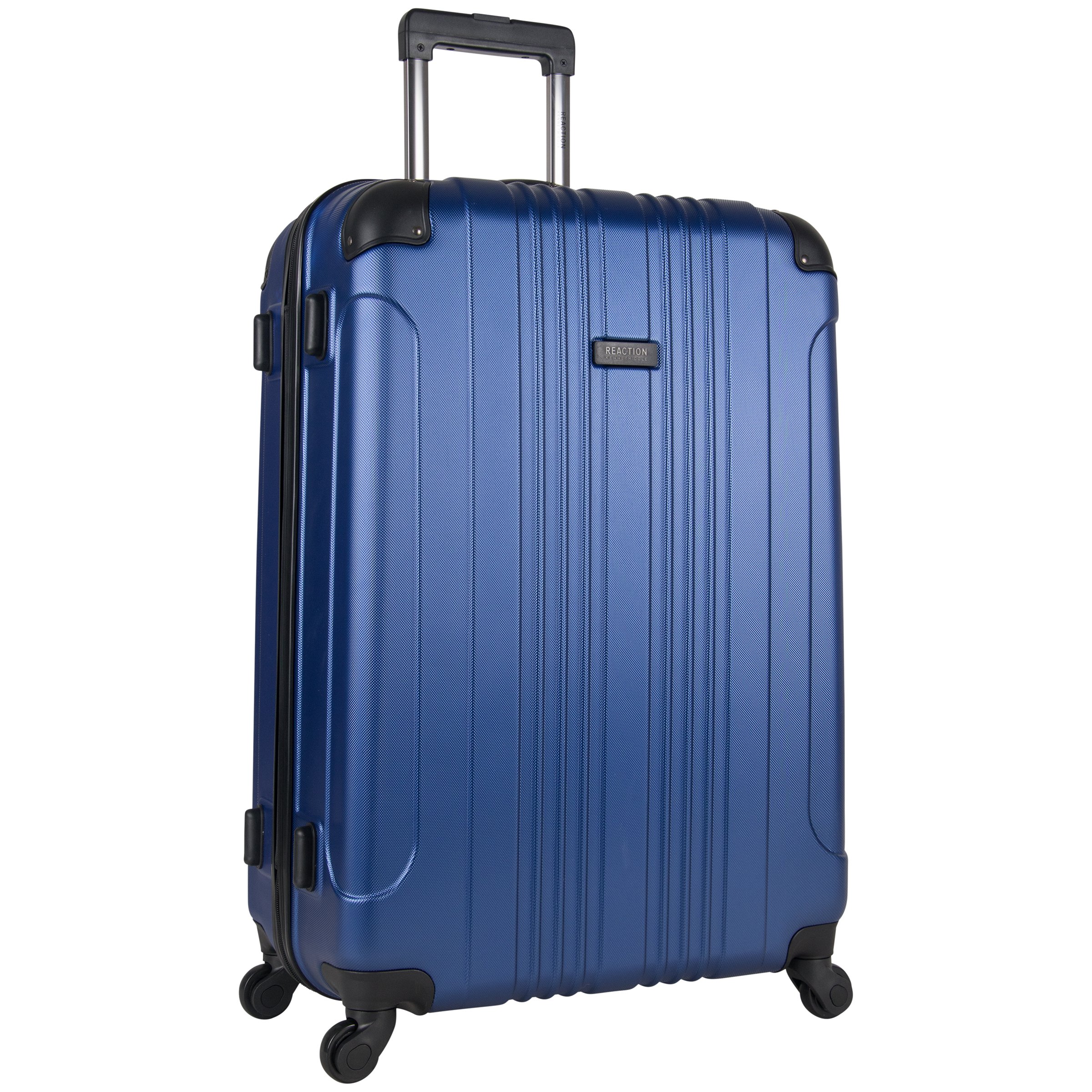 Kenneth Cole Reaction Out Of Bounds Luggage Collection Lightweight Durable Hardside 4-Wheel Spinner Travel Suitcase Bags, Cobalt Blue, 28-Inch Checked