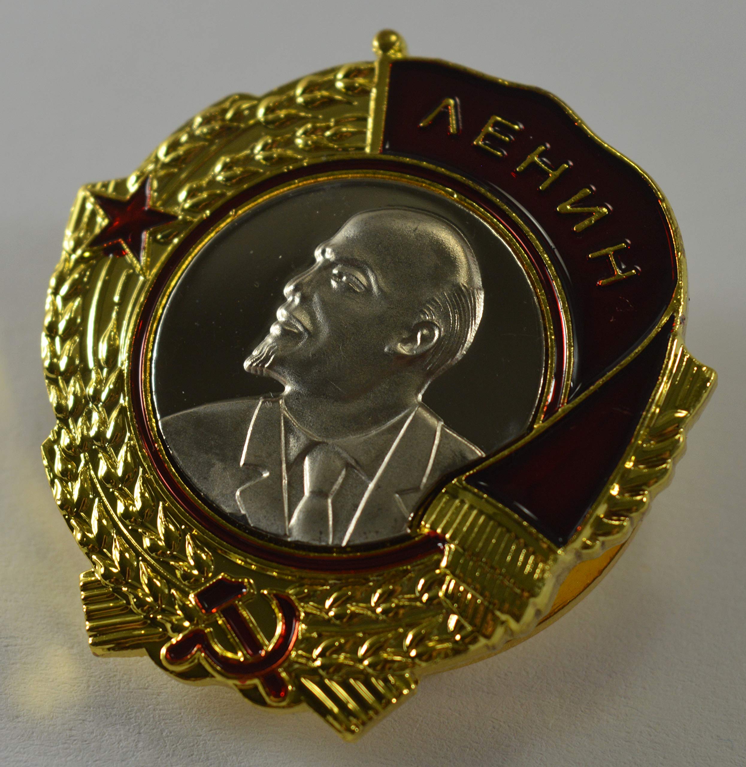 The Commemorative Coin Company Large Order Of Lenin Enamel Uniform Pin Russian/Ussr/Military Service Medal 40M