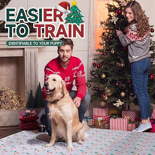 Miniatura 4 de Aitmexcn Almohadilla lavable de Navidad para perros, 2 almohadillas de Navidad de 31 x 36 pulgadas, súper absorbentes, reutilizables, almohadillas