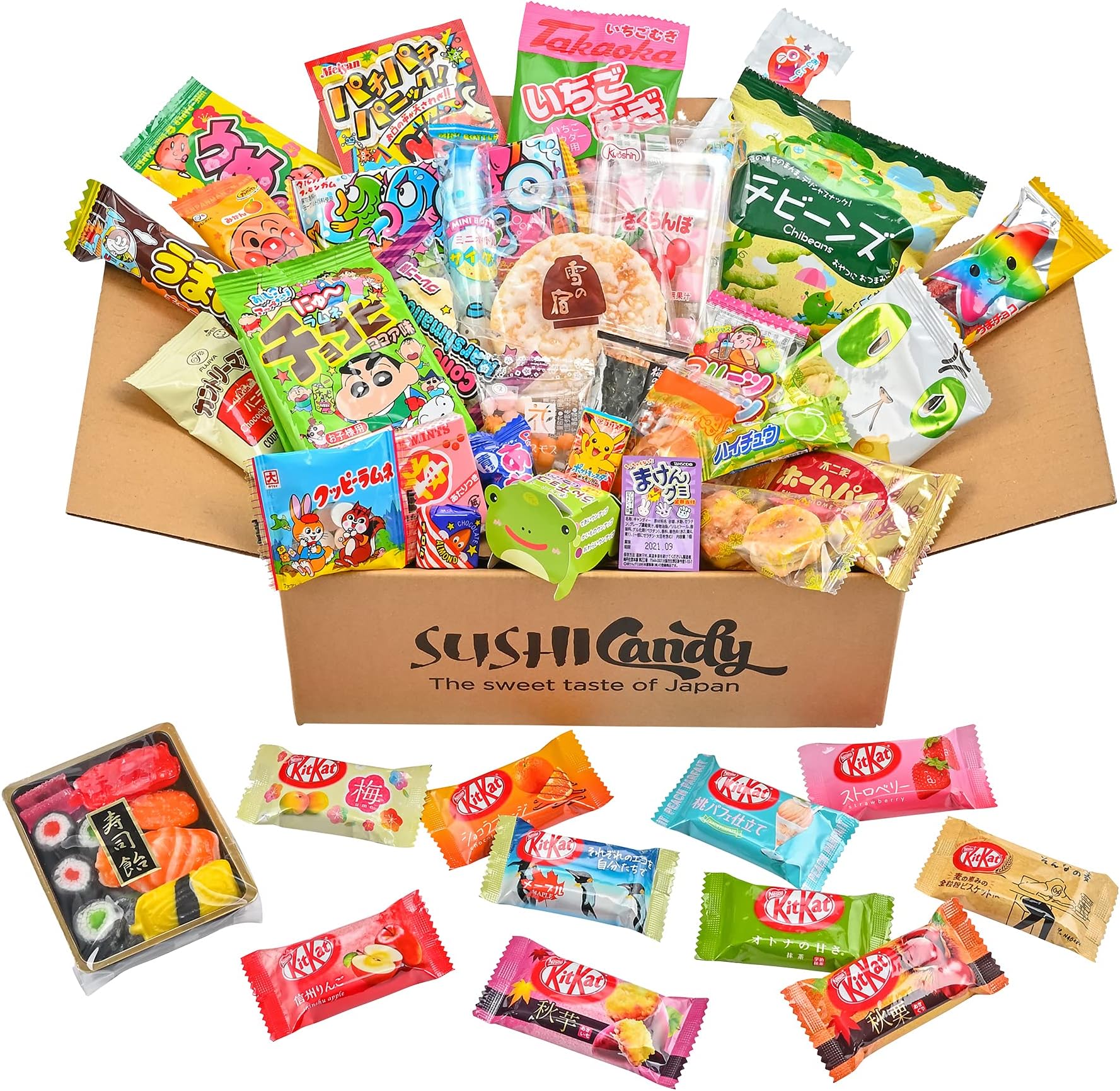 50 Japanese candy 10 Japanese Chocolate 30 snack and sweets with 10 sushi candy