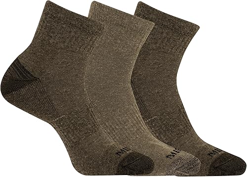 Miniatura 2 de Merrell Calcetines de senderismo de lana para hombre y mujer, paquete de 3 pares, acolchados, Tobillo - Oliva Surtido