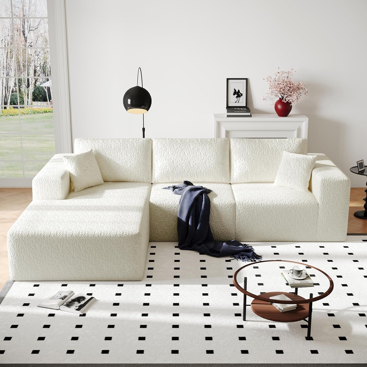 108″ Cloud Modular Sectional Couch with L-Shape Chaise, Modern Sectional Sofa with Deep Seat Couch, Ultra Soft Knit Fabric Couches for Living Room, No Assembly Required, Left Facing Chaise (Beige) 108″ Cloud Modular Sectional Couch with L-Shape Chaise, Modern Sectional Sofa with Deep Seat Couch, Ultra Soft Knit Fabric Couches for Living Room, No Assembly Required, Left Facing Chaise (Beige)