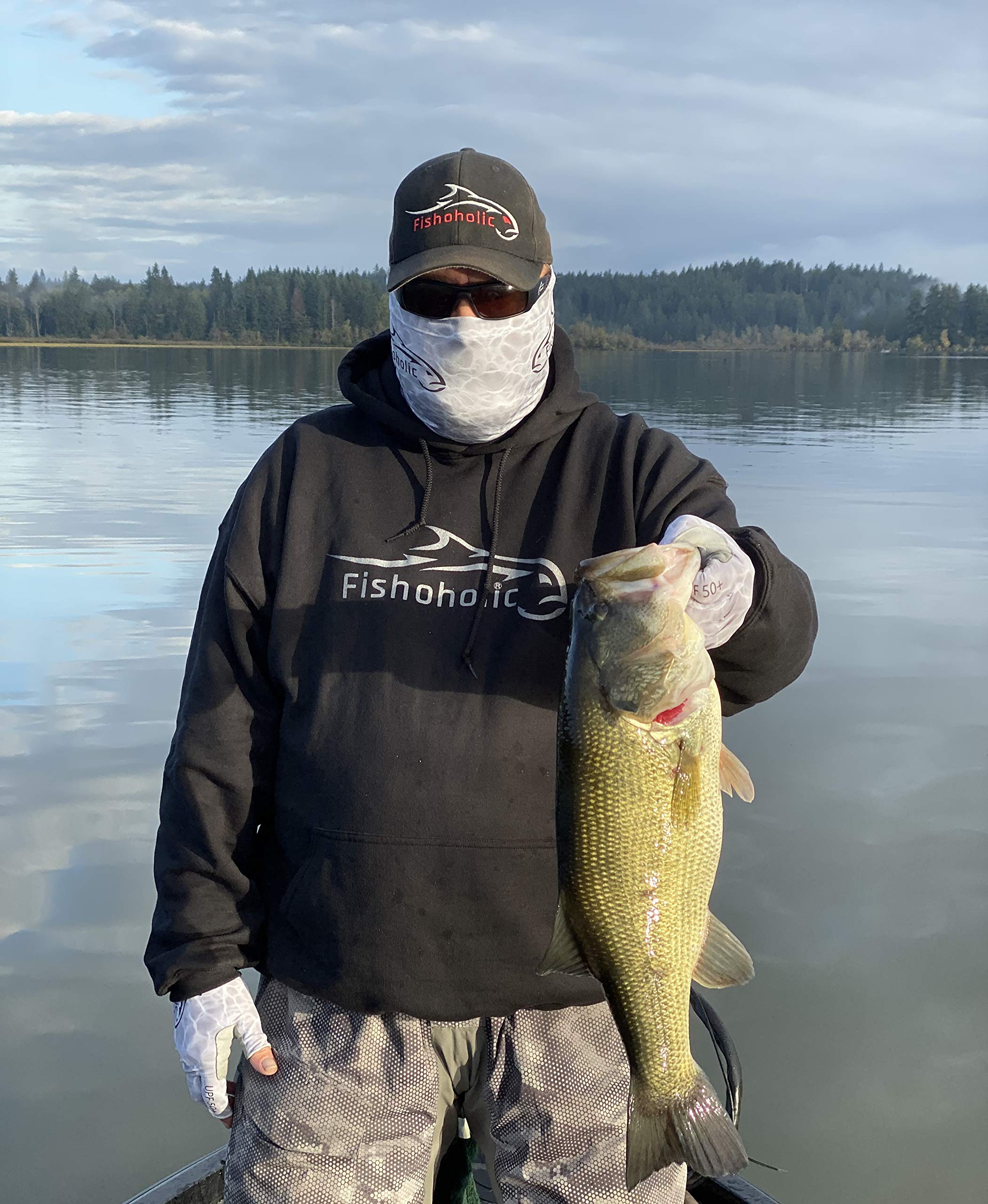 Fishoholic Guantes de pesca sin dedos S/M con Super Grip UPF50+, guantes de pesca, protección solar, guantes de pesca, guantes UV para hombres y mujeres, kayak, senderismo, remo, canoa (camuflaje