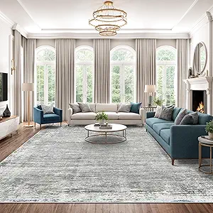 zesthome 10x12 Area Rugs - Large Modern Abstract Washable Rug, Low Pile Living Room Rug, Soft Anti-Skid Indoor Rugs, Non-Shedding Carpets for Bedroom Dining Living Farmhouse Nursery Home Office