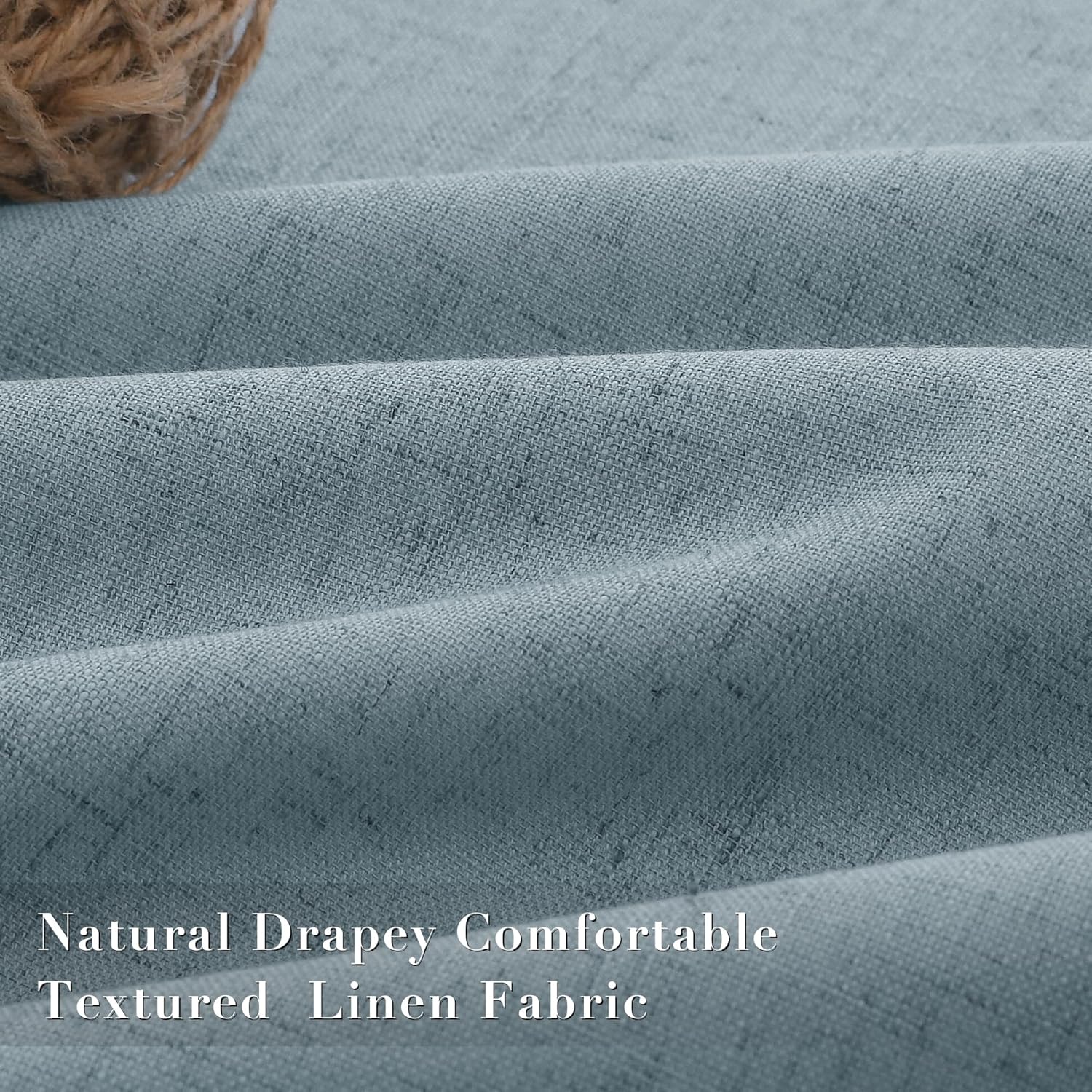 Joywell Linen 100% Blackout Curtains 84 Inch Long,Room Darkening Pinch Pleated Back Tab Drapes with Hooks Thermal Insulated Window Draperies Elegant for Bedroom Living Room,W40 x L84,Blue,2 Panels