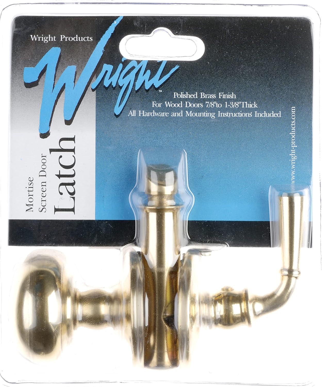 Wright Products V2200BR, Screen Door Mortise, Brass, Golden - Cabinet And Furniture Knobs - 