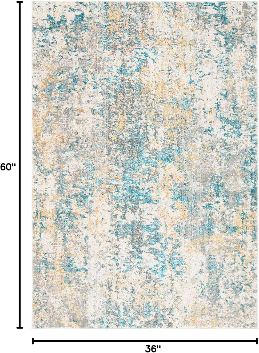 SAFAVIEH Madison Collection Accent Rug - 3' x 5', Teal & Gold, Modern Abstract Design, Non-Shedding & Easy Care, Ideal for High Traffic Areas in Entryway, Living Room, Bedroom (MAD453K)