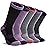 DYW Womens Merino Wool Hiking Socks Thermal Warm Winter Boot Crew Socks Cushion Work Walking Gift Socks 5 Pairs 5 Pairs Color Mix B,Large