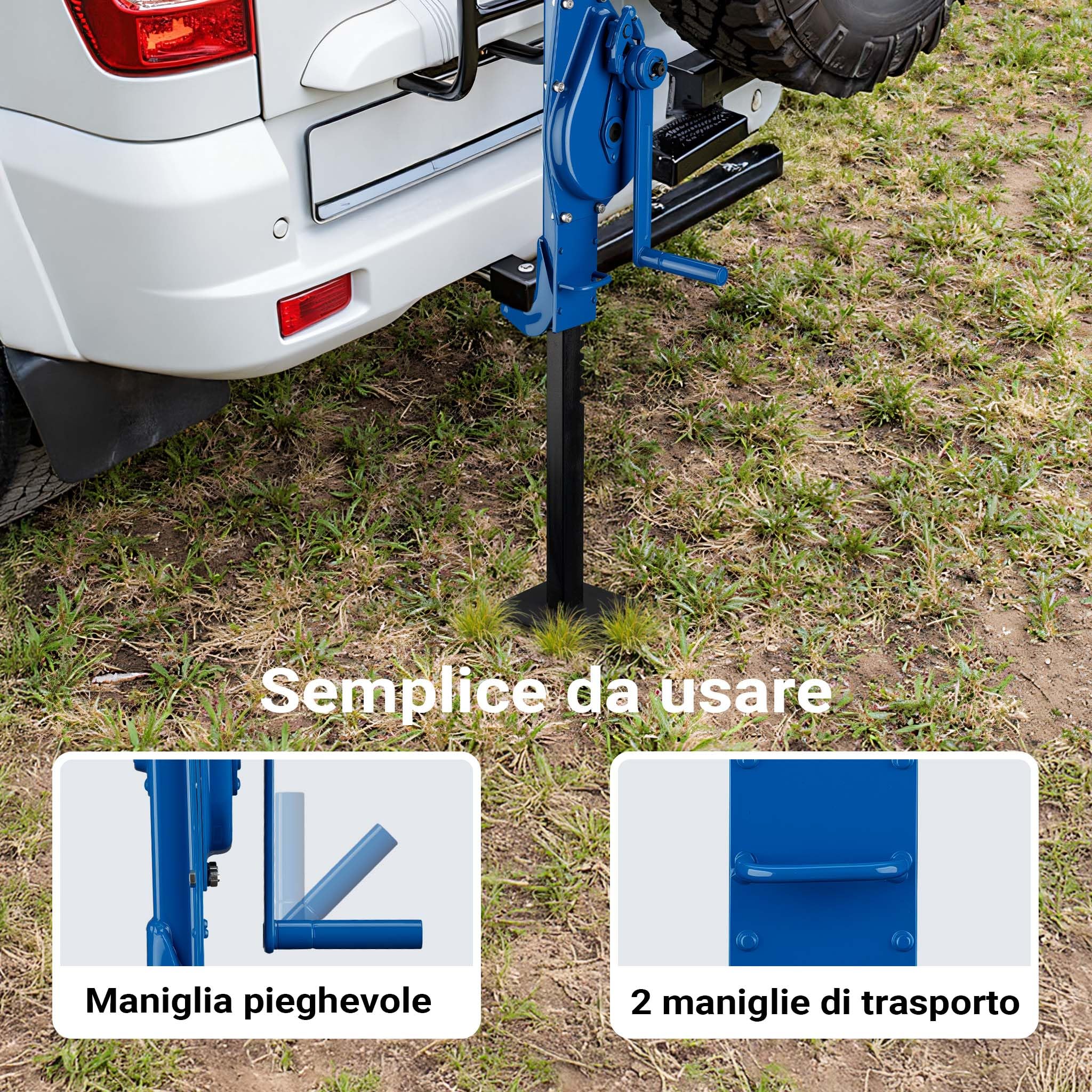 Wiltec Argano in Acciaio 3000 kg Argano a cremagliera Altezza 725 mm Altezza di Sollevamento 350 mm