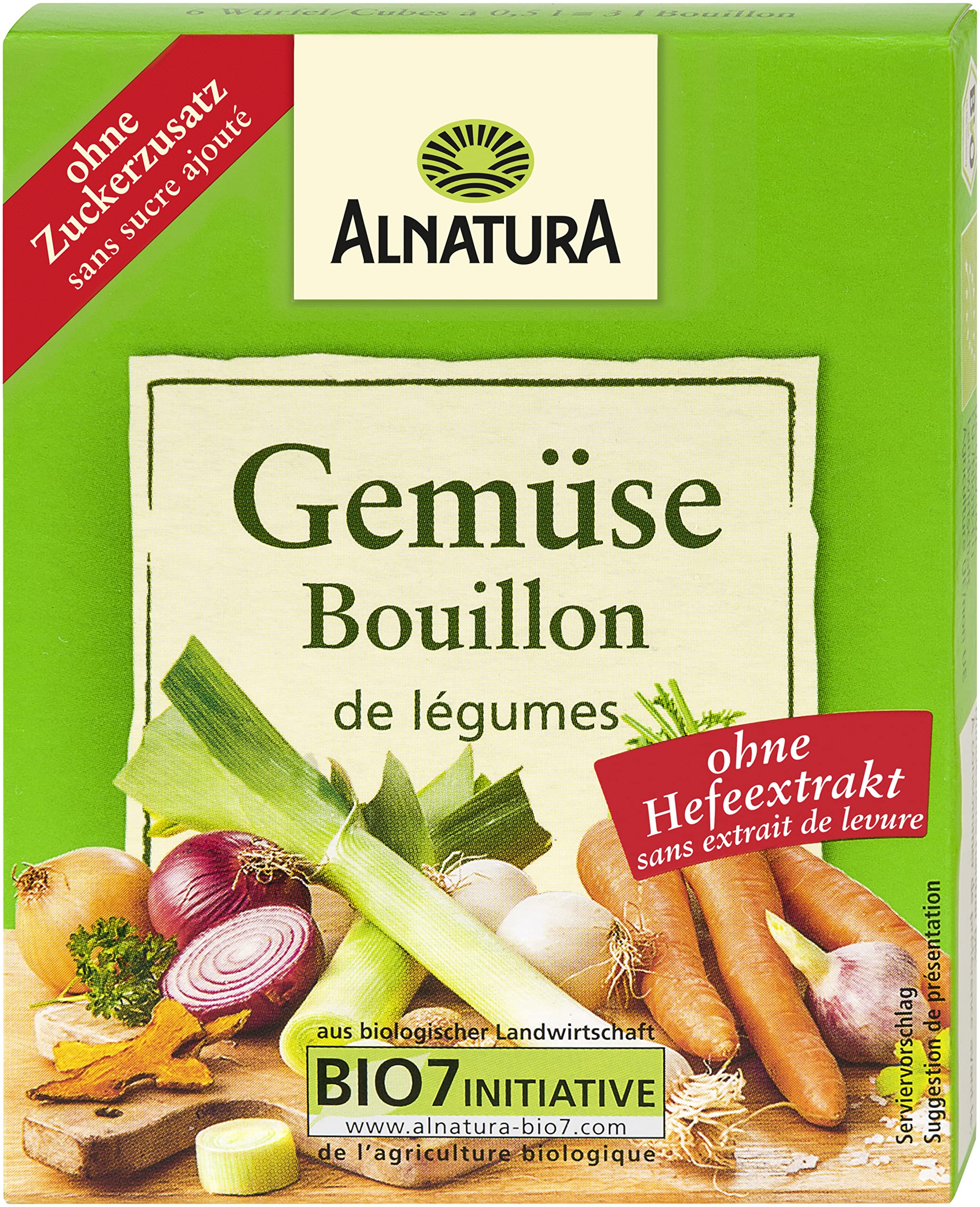 Alnatura Bio Gemüsebouillon ohne Hefe, 6 Würfel, 66g
