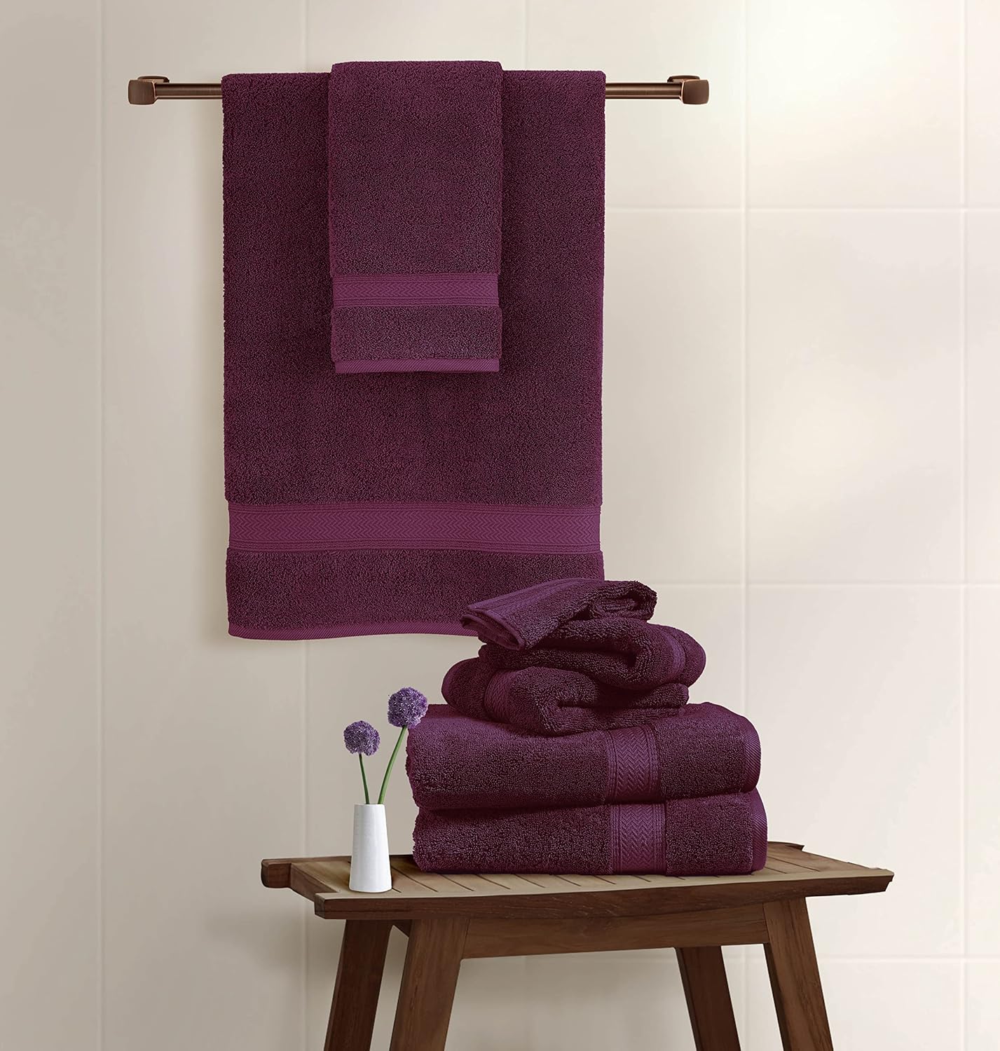 16PC Bath Towels Bathroom Set - Grey Towels for Bathroom, 100% Cotton Towel Set, Luxury Bath Towels, Quick Dry, Highly Absorbent Shower Towels, 4 Bathroom Towels, 4 Hand Towels, and 8 Wash Cloths : Home & Kitchen