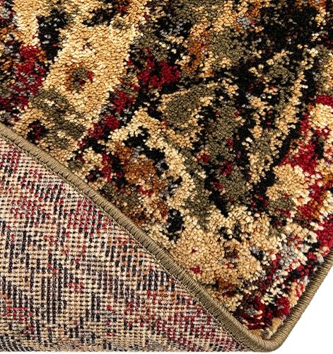 Miniatura 8 de Unique Loom Saturn Collection - Alfombra de área Ión (3 pies 3 pulgadas, redonda, verdebeige)