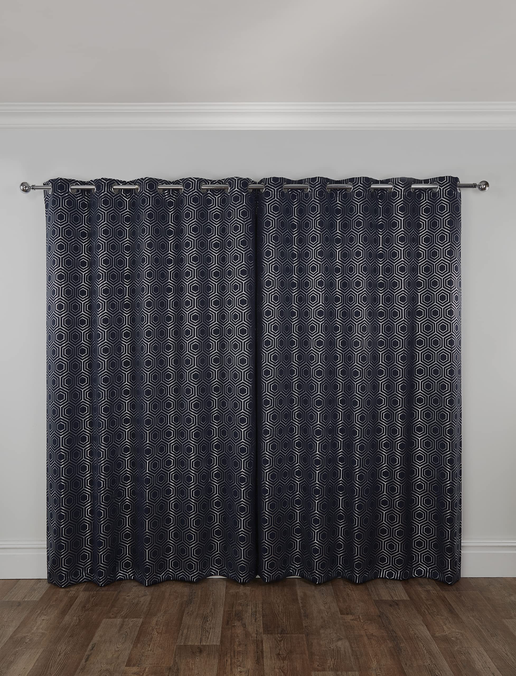 Emma Barclay Hartford - Woven Thermal Blackout Eyelet Curtains in Navy - Width 46 x Drop 54" (116 x 137cm) - Image 2