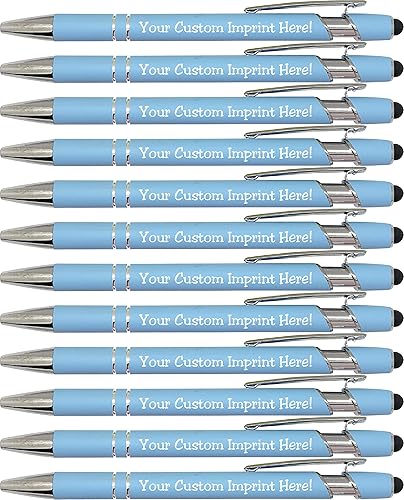 ExpressDesigns - Bolígrafos personalizados pastel premium con lápiz óptico  Bolígrafos personalizados con nombre impreso suave al tacto con tinta