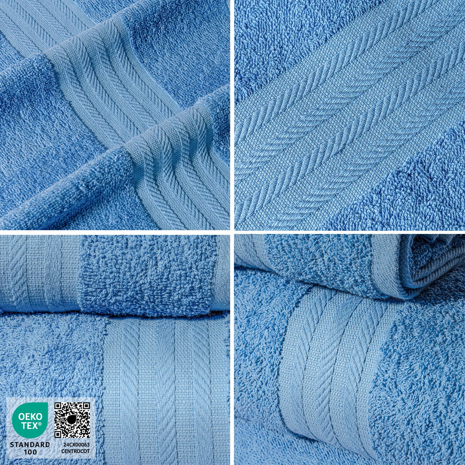 nice homeit Set 8 Asciugamani viso e ospite in Cotone 35x55 in 100% cotone filato ad anello – set asciugamani bagno viso e bidet Extra Morbidi e Assorbenti. MADE IN ITALY - AZZURRO