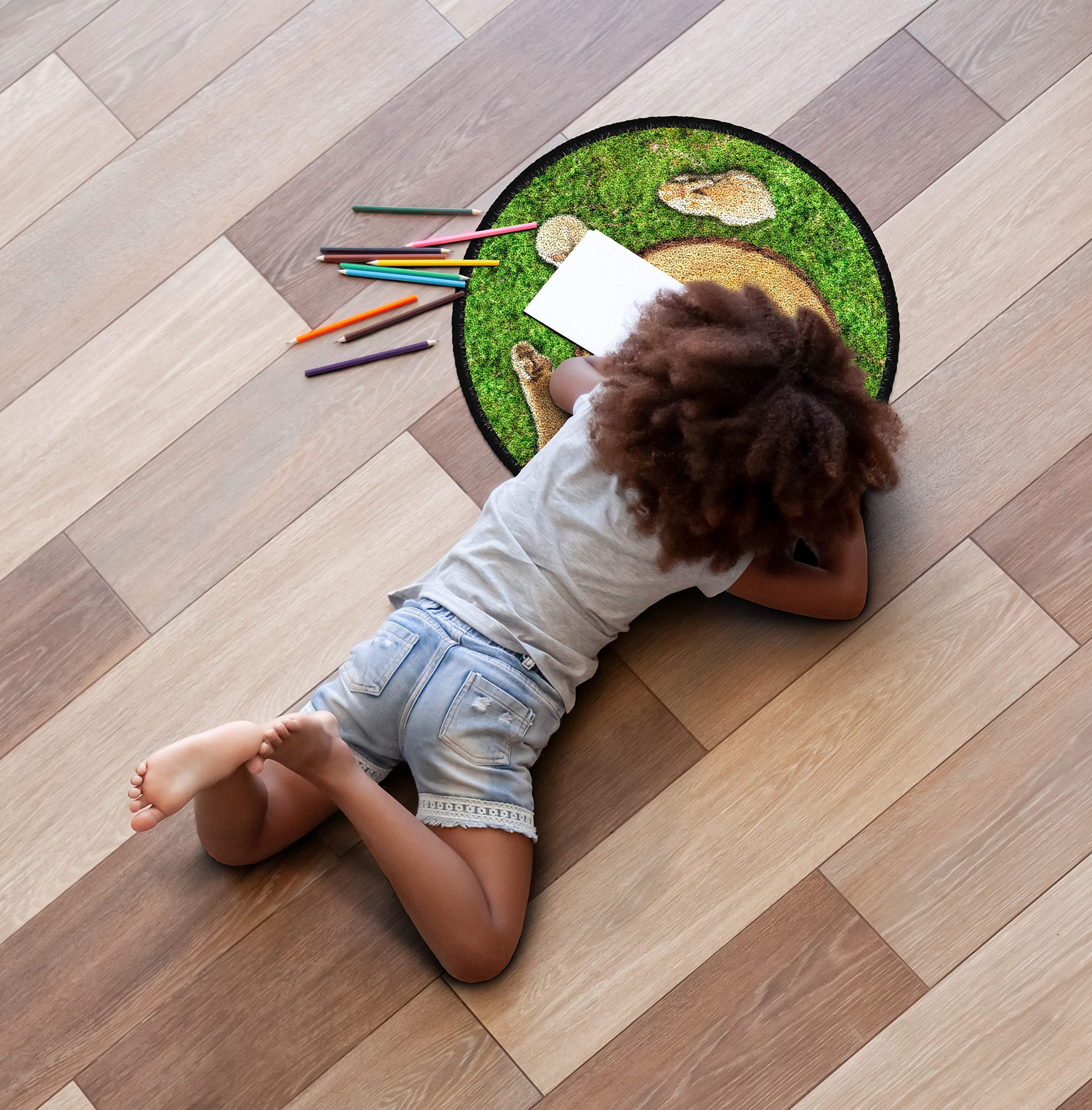 Flagship Carpets Counting Seating Stumps Stow -N- Go Educational Rug for Home Learning Area or Children Classroom Carpet, Kids Room or Playroom Mat, 1-24, Multi