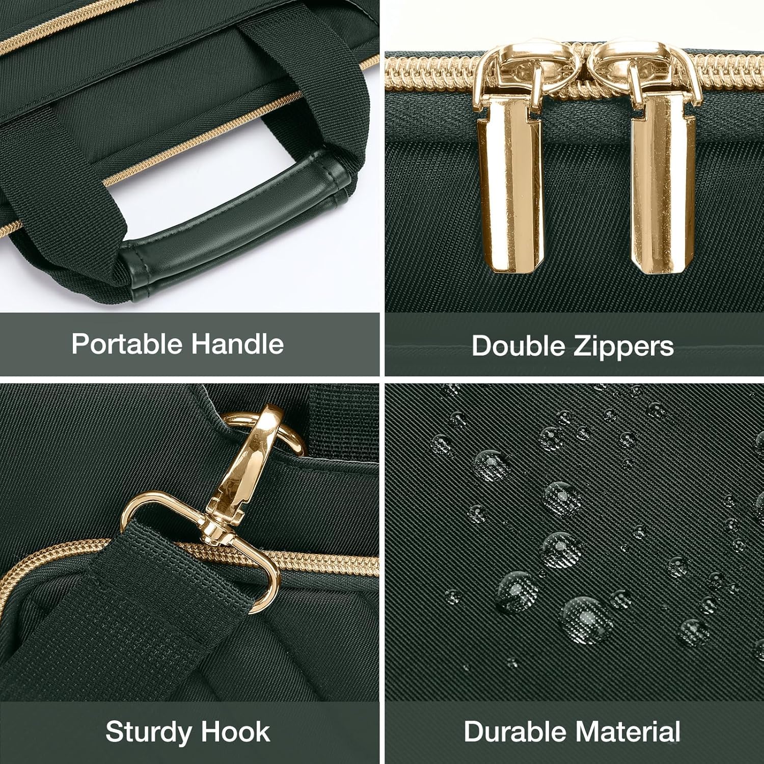 MOSISO Laptop Shoulder Bag,Computer Bag,Messenger Briefcase with Front Inverted Trapezoid Quilted Pocket - Image 5