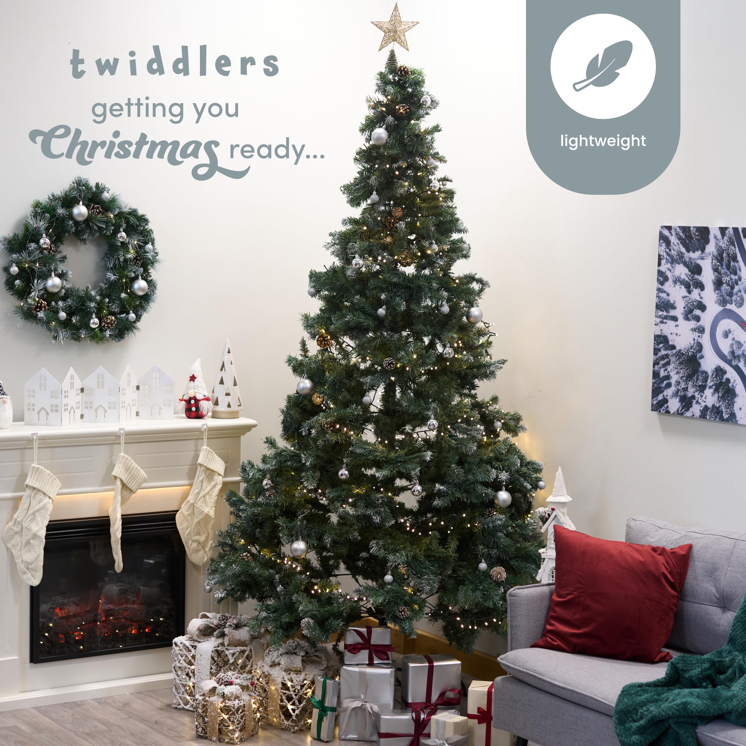 THE TWIDDLERS, 50-Pack Silver Christmas Baubles, Assorted Sizes and Finishes, 6cm, 4cm, 3cm, Matte, Shiny - Image 2