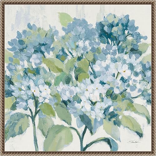 Miniatura 15 de Amanti Art Silvia Vassileva - Lienzo enmarcado para pared, 30 x 30 pulgadas, diseño romántico de hortensias azules, lienzo enmarcado para pared,