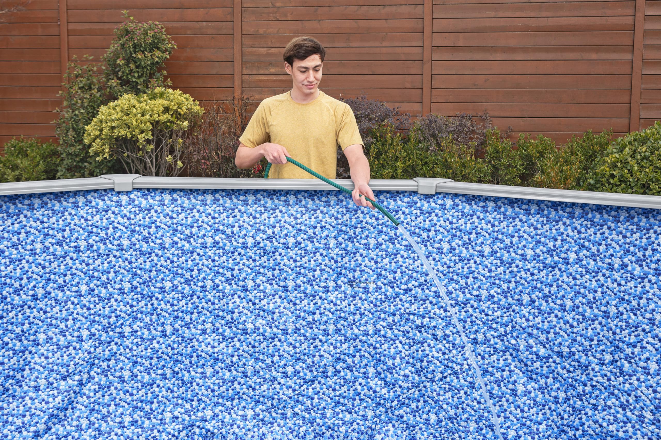 Bestway Hydrium Stahlwandpool Komplett-Set rund 305 x 122 cm Granitgrau Gartenpool Aufstellpool mit Sandfilteranlage