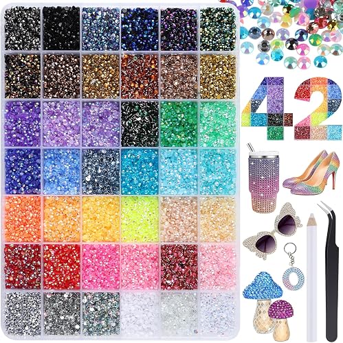 Bedazzling Kit with Pick Up Tweezers and Pen, 33000PCS 3mm Rhinestone