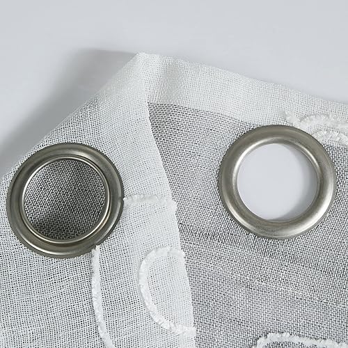 Miniatura 6 de Dainty Home Silvia - Par de paneles de ventana de chenilla bordados florales de 76 x 96 pulgadas, color plateado