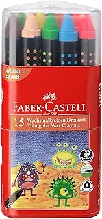 Faber-Castell Triangular 75mm Wax Crayons (Pack of 15) Price In India