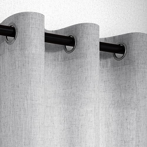 Miniatura 5 de Pitalk Cortinas gris claro de 102 pulgadas de largo para sala de estar, comedor, 2 paneles con ojales, ojales, filtrado de luz, cortinas de