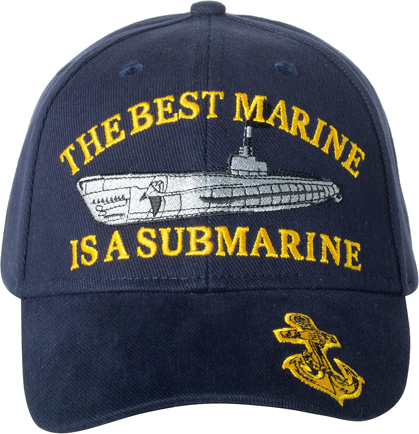 Officially Licensed United States Navy USN The Best Marine is A Submarine Embroidered Cap Hat - Adjustable Blue