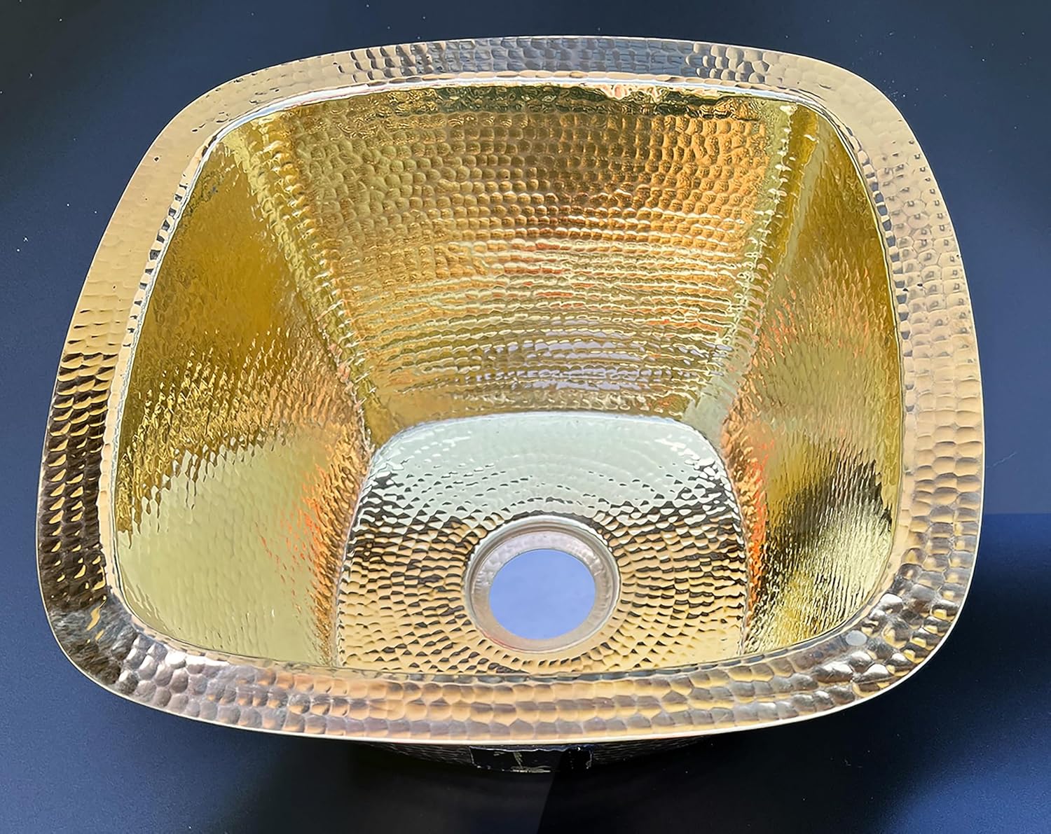 Handcrafted Brass Sink, 13x13 Bar Sink Solid Brass Construction, Handcrafted Design, Unique Hand-Hammered Texture, Simple Maintenance, Mexican with Sink Easy Installation