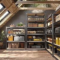 Vista 5 de 78" H Metal Shelving 6 Tier Garage Shelving Adjustable 2400LBS Storage Shelves Heavy Duty Pantry Shelves for Kitchen Closet Basement Warehouse