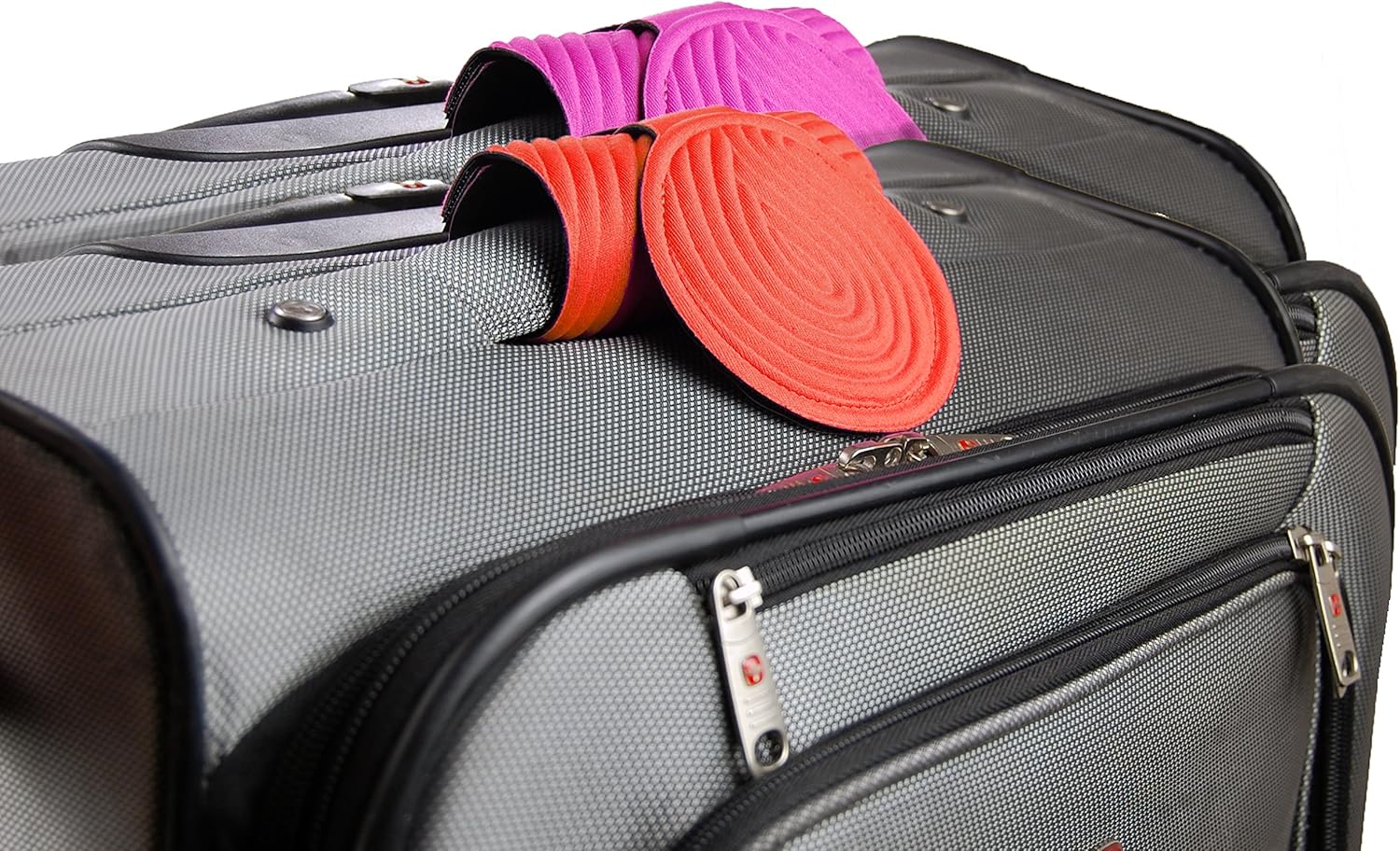  | The Luggit Luggage Handle Wrap and ID Tag 2 Pack from Dream Essentials (Orange & Pink) | Luggage Tags